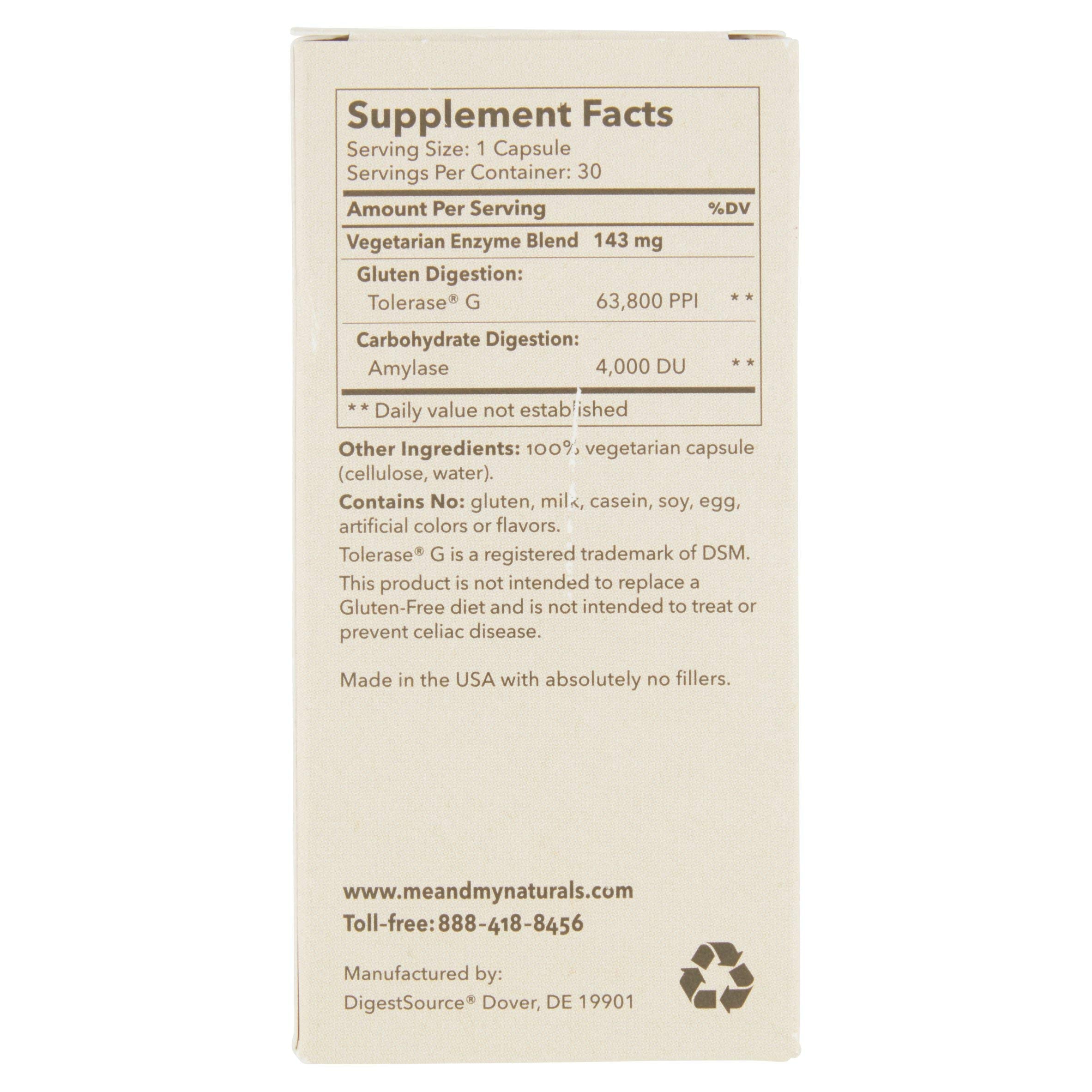 Gluten Assist enzyme capsules in blister pack for easy dosing.