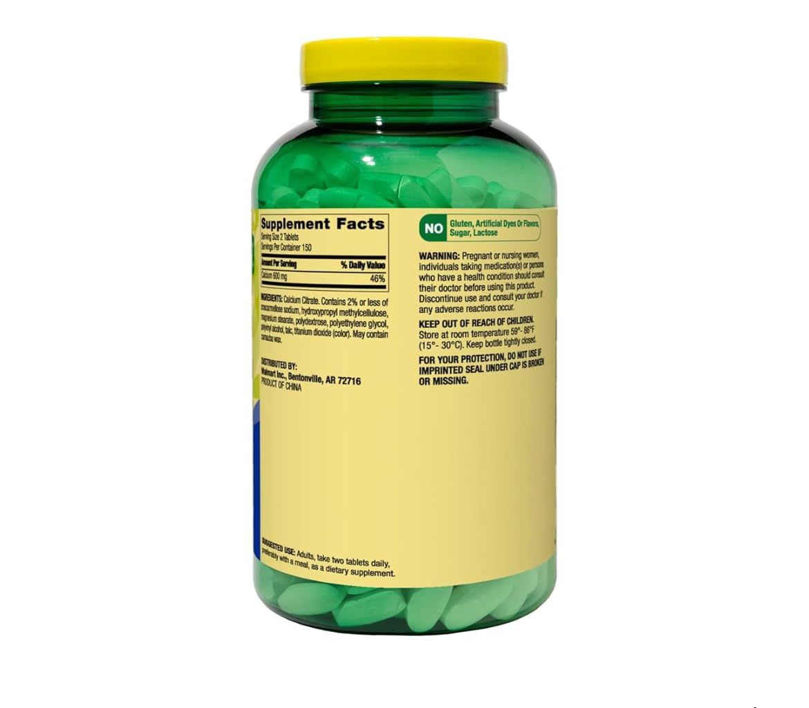 Gluten-free Calcium Citrate Supplement tablets shown for everyday use.