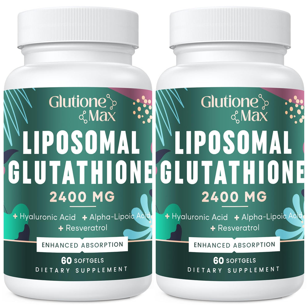 GlutioneMax bottle front view showing label with 8-in-1 formula for antioxidant support