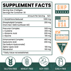 GlutioneMax softgels closeup highlighting high potency capsule