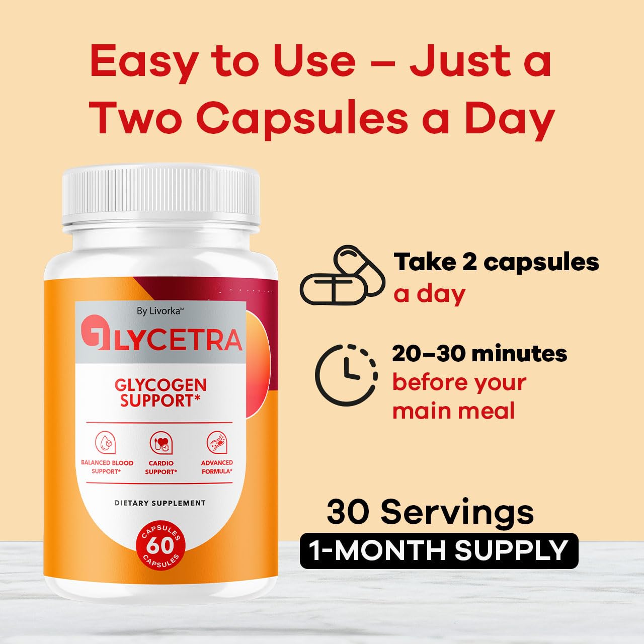 Glycetra bottle label visible with clear dosage information