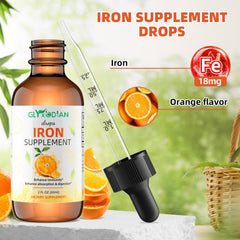 Glyxcodian liquid iron drops pour into water for easy blending.
