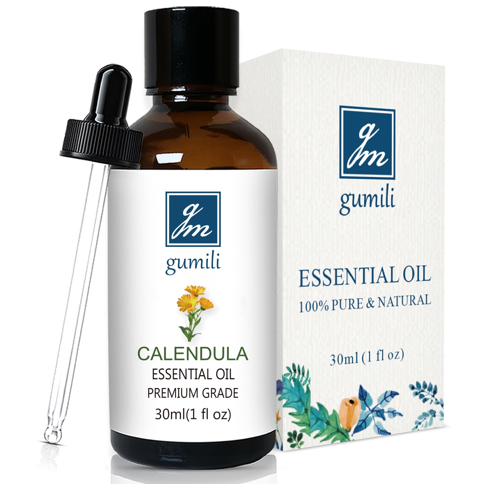 GM Gumili Calendula Essential Oil 1 Oz bottle for premium fragrance projects.