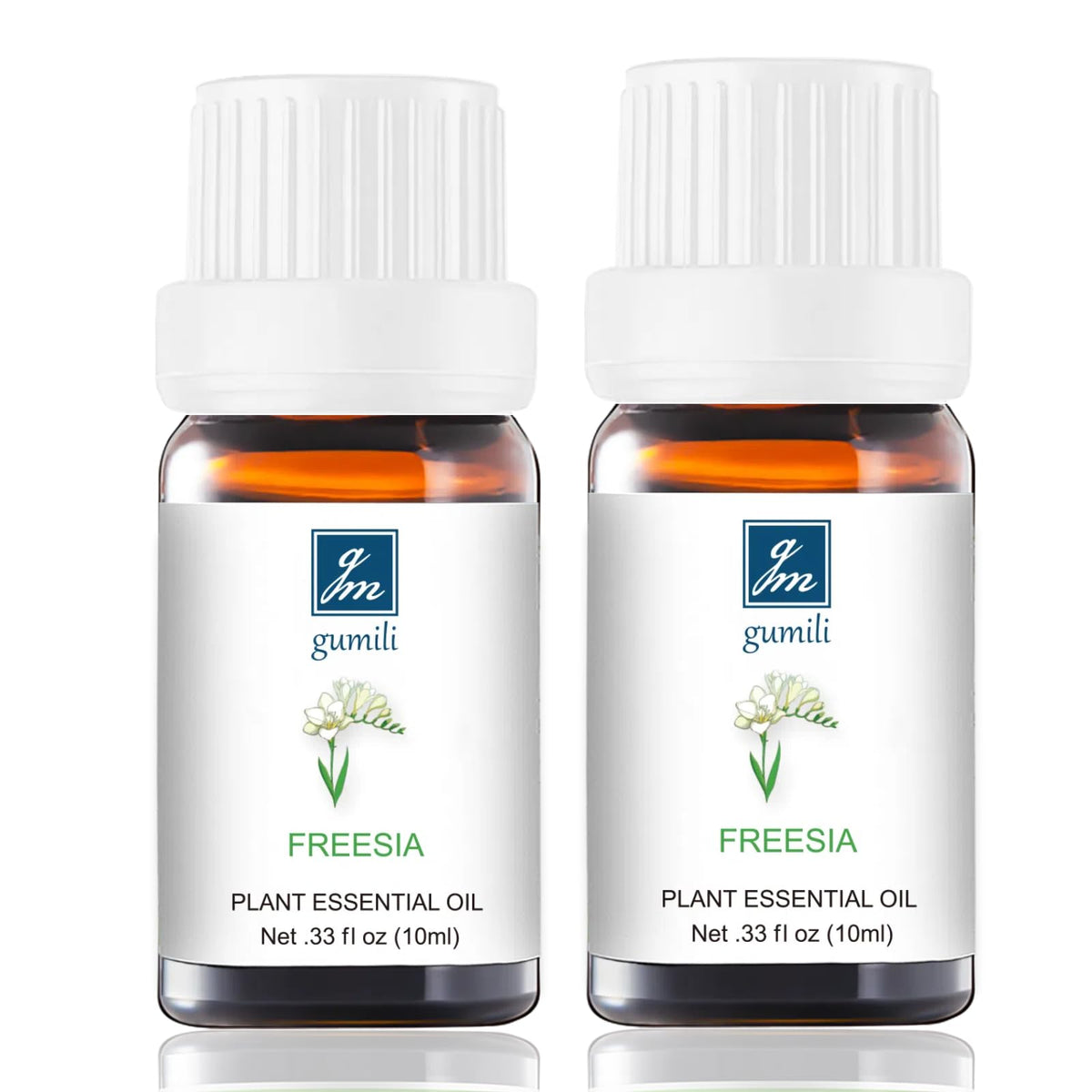 GM Gumili Freesia essential oil twin-pack bottles for aromatherapy