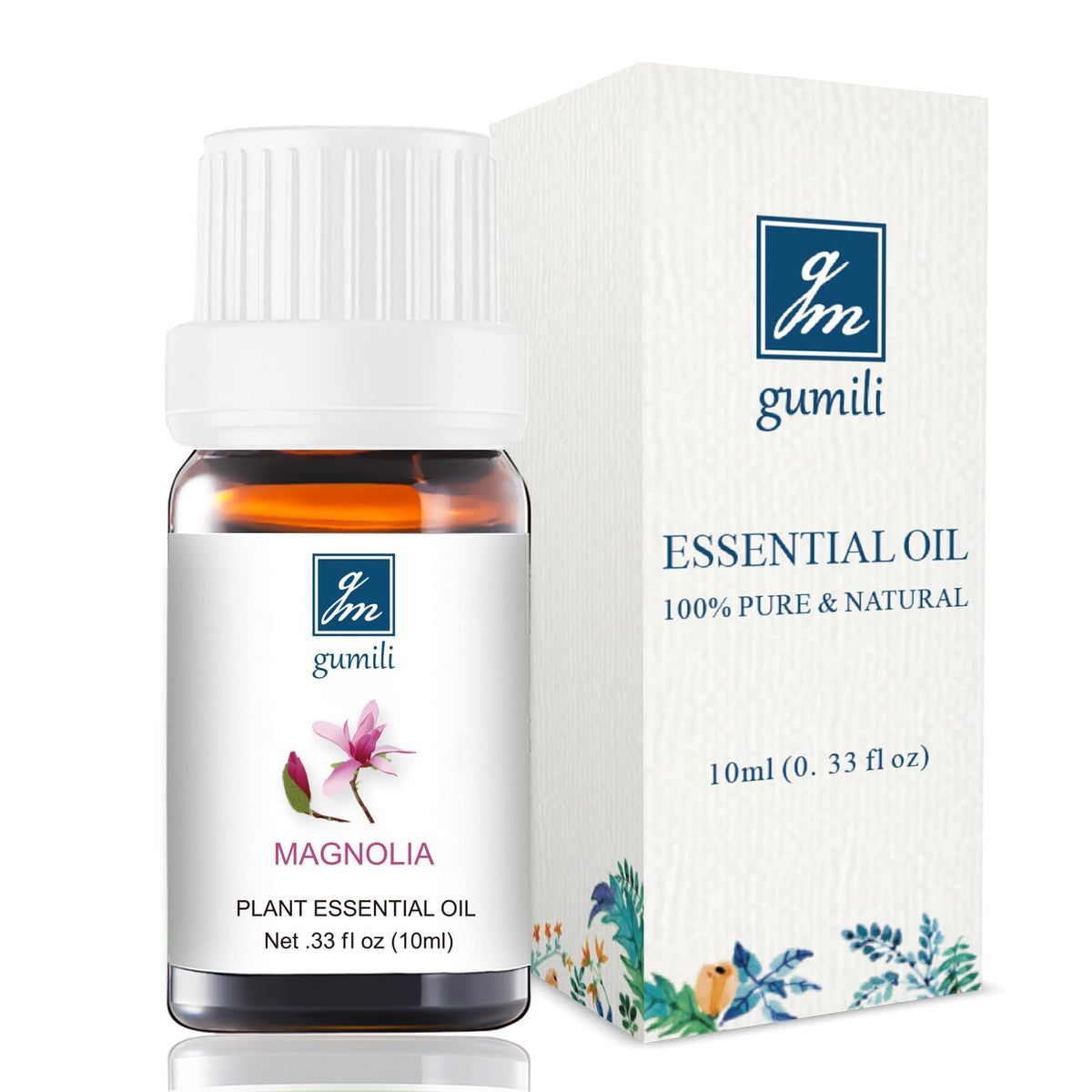 GM Gumili Magnolia essential oil bottle for home aromatherapy.