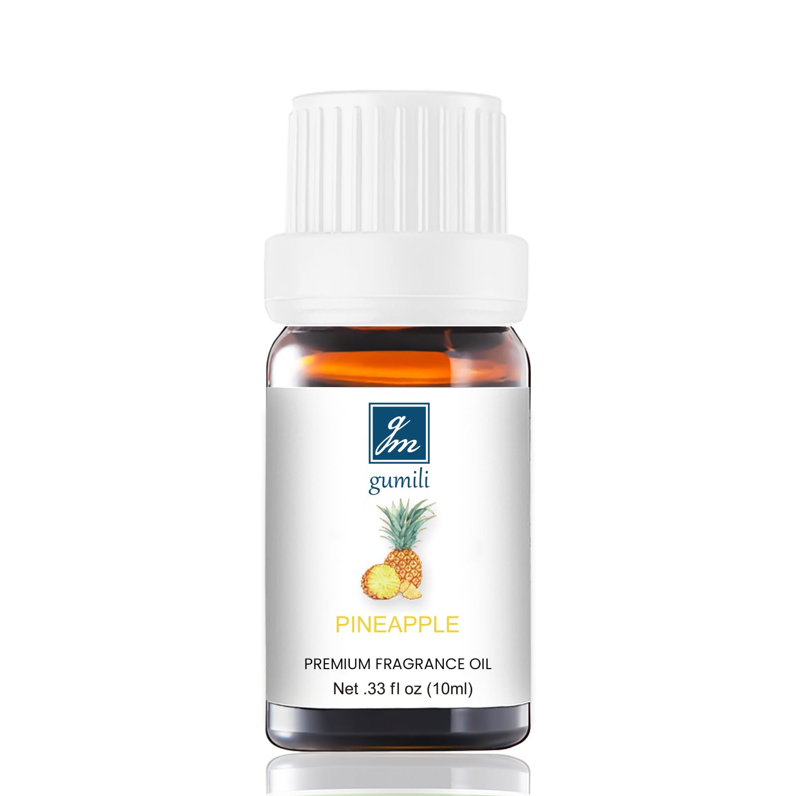 GM Gumili Pineapple essential oil diffuser-ready bottle for a tropical atmosphere.