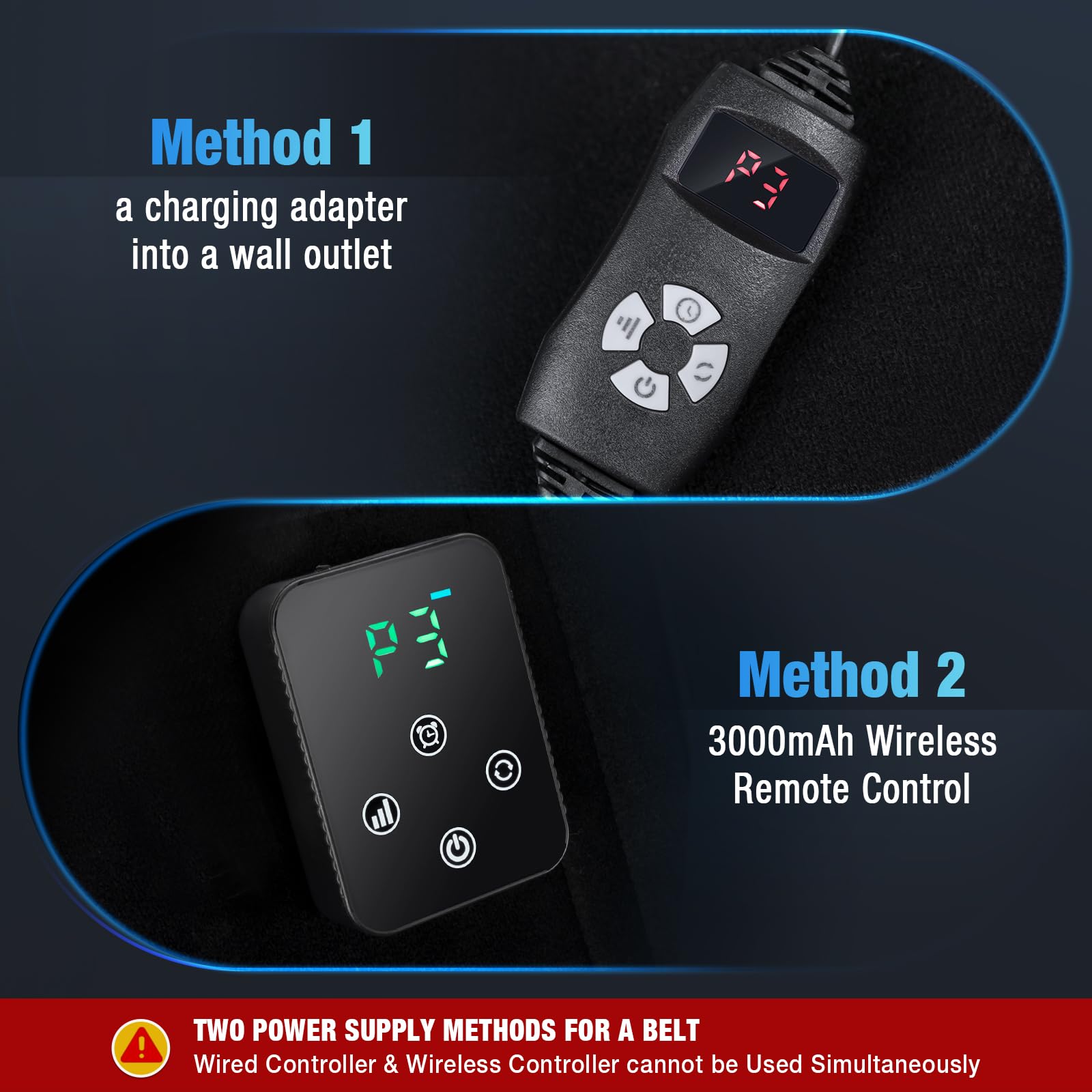 GMOWNW belt with wireless control enables hands-free muscle comfort.