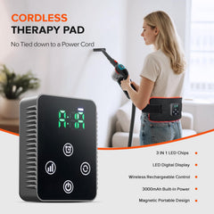 GMOWNW cordless belt with secure straps anchors it to different body parts for stability.