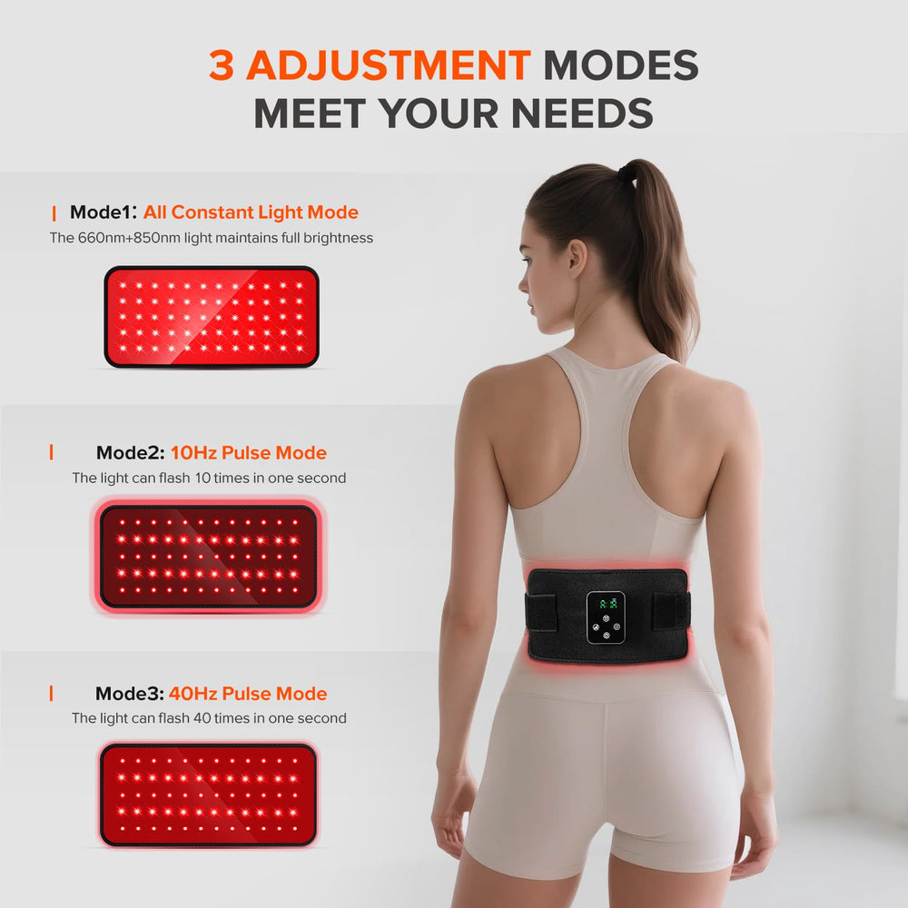 GMOWNW belt applied to shoulder/back offers targeted relief during daily activities.