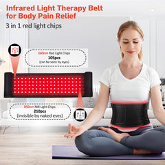 GMOWNW red light therapy belt back view for broad-area coverage