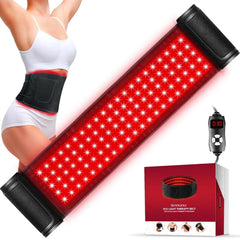 GMOWNW red light therapy belt front view with 3 in 1 LED beads for targeted treatment