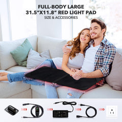 GMOWNW Red Light Therapy Pad flat layout ideal for home use and setup
