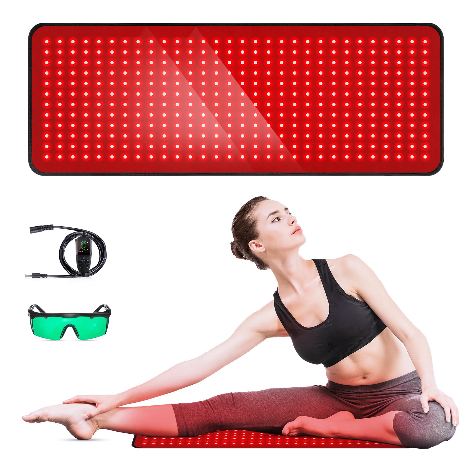 GMOWNW Red Light Therapy Pad overview with full-coverage layout for whole-body use