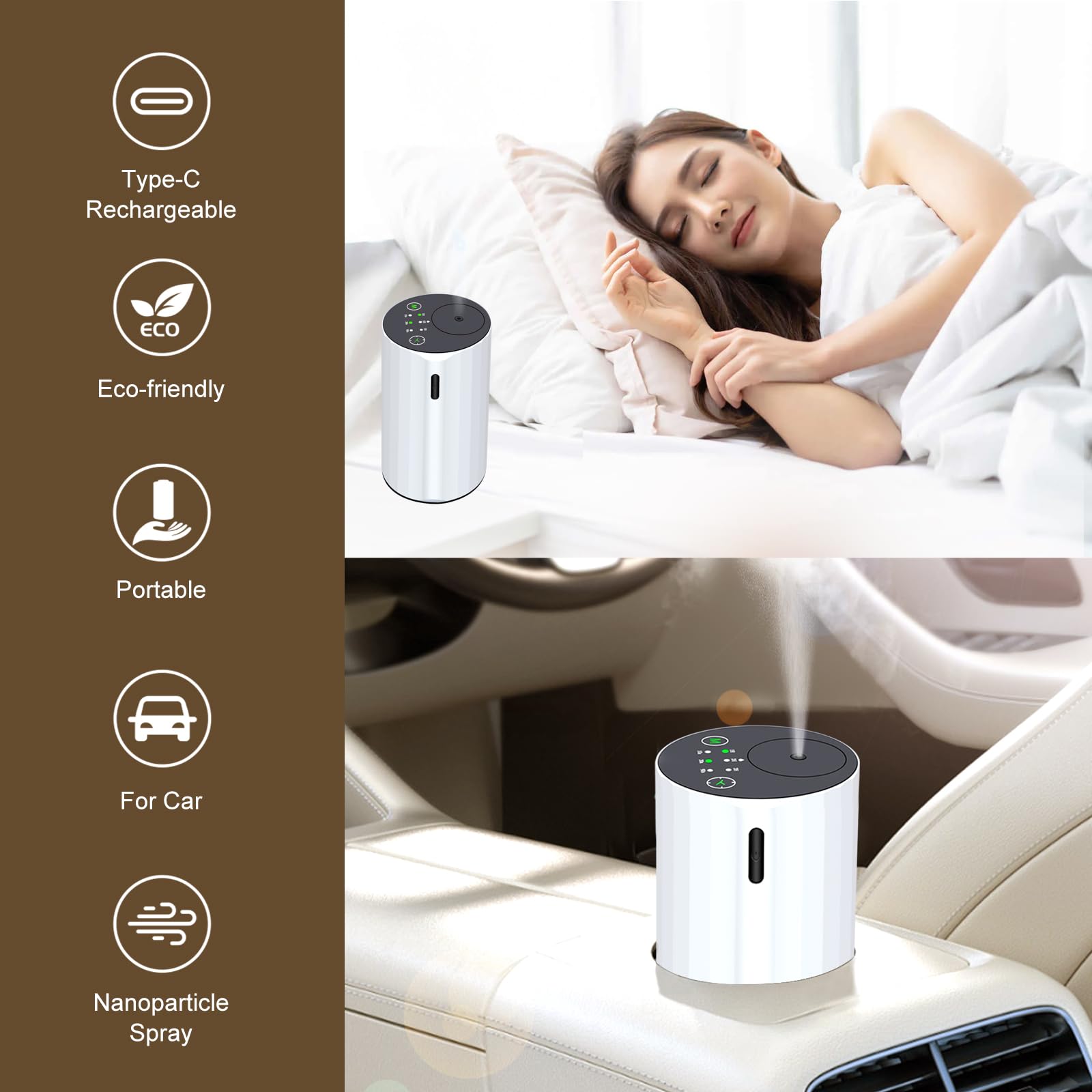 GMSYSW waterless diffuser on desk delivering long-lasting scent at work