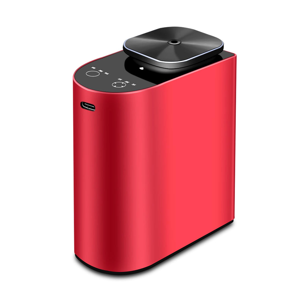 GMSYSW waterless diffuser in red on a desk, long-lasting aroma for large spaces.