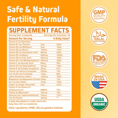 GMU Global Medics Fertinova open packaging reveals 90 capsules.