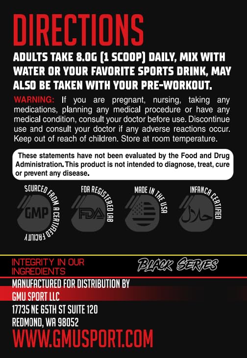 GMU SPORT Creatine 2.0 mixed in beverage for flexible, unflavored use.