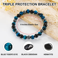 Gnamy black obsidian close-up showcasing shield against negativity and stress.