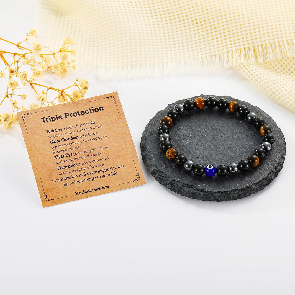 Gnamy Tiger Eye and Hematite bracelet close-up highlighting balance and calm on the go.
