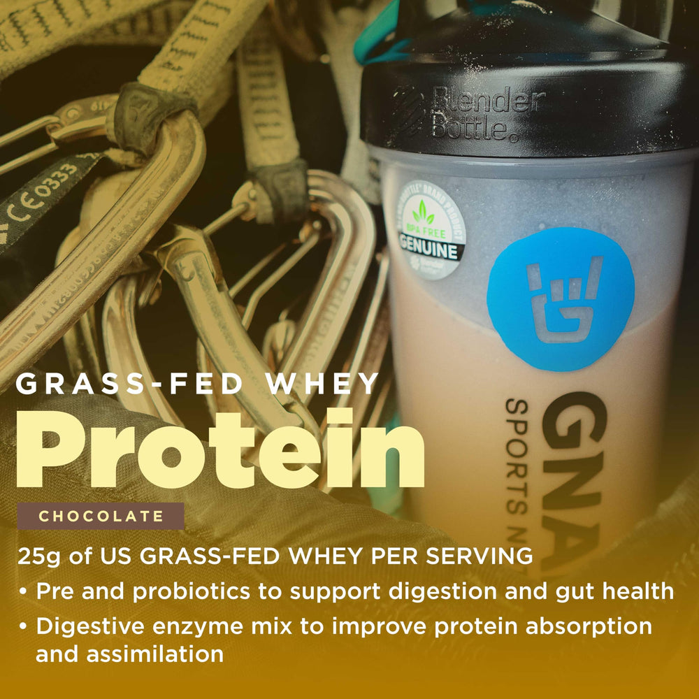 Smoothie with Gnarly chocolate protein powder for a breakfast boost