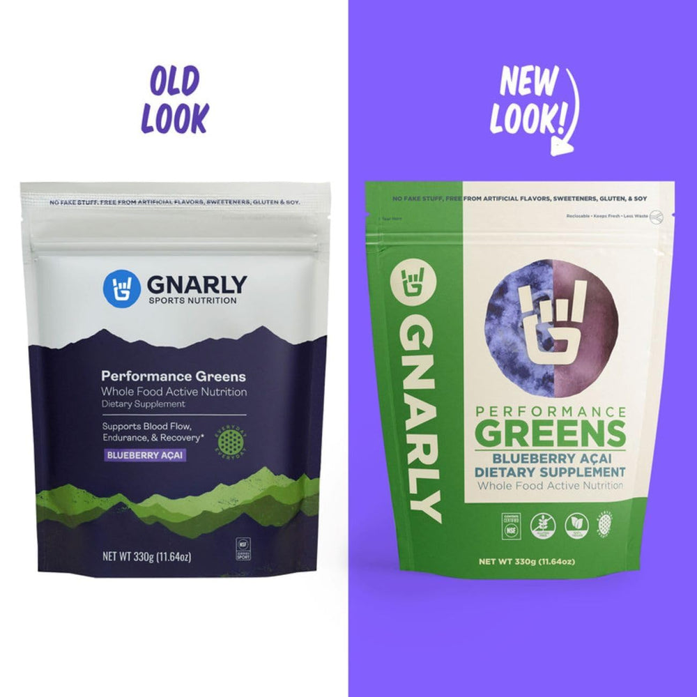 Gnarly Greens powder scoop ready to mix in water for easy daily use