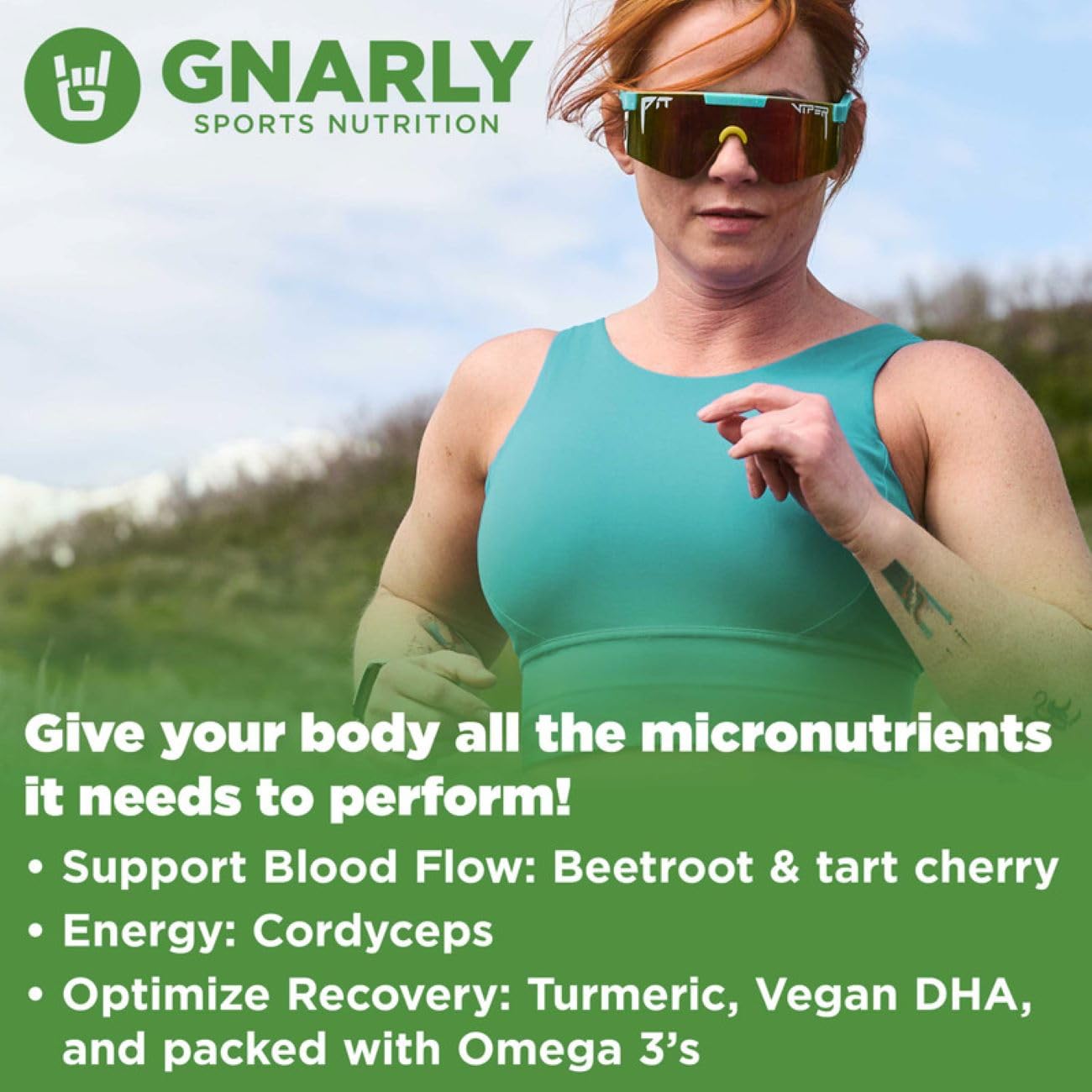 Blueberry Acai flavor profile of Gnarly Greens appealing to flavor-conscious users