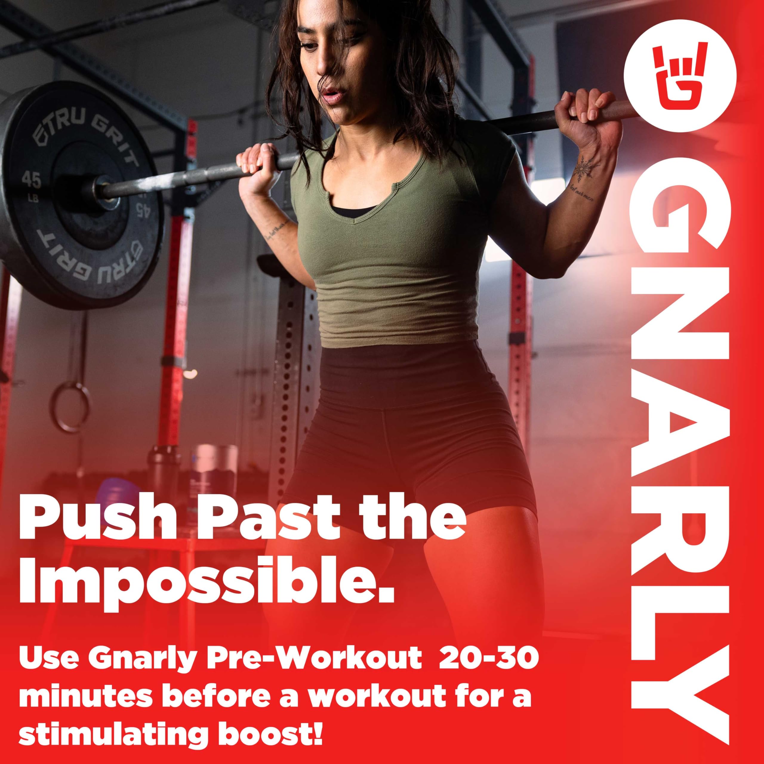 Gnarly Pre-Workout ingredients panel with beta-alanine and citrulline