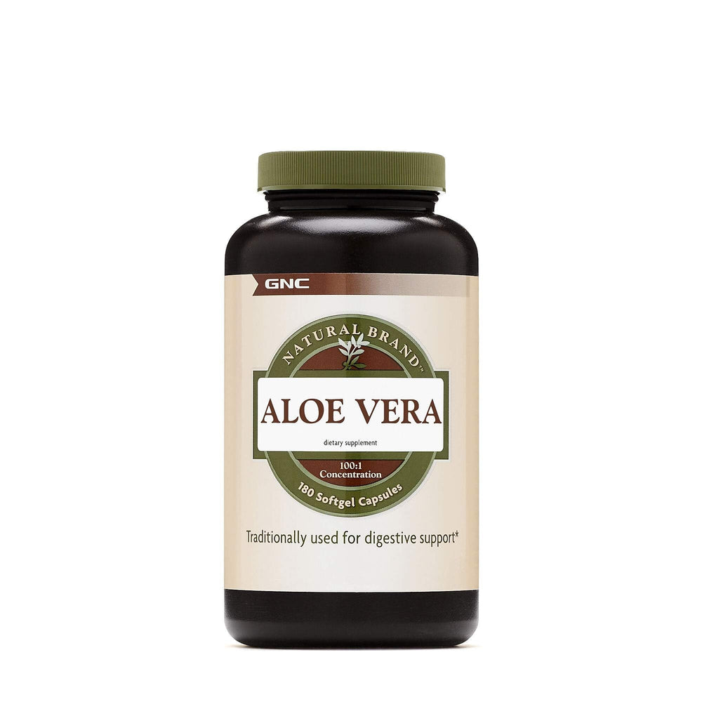 GNC Aloe Vera SoftGel bottle packaging view for easy daily vitality support