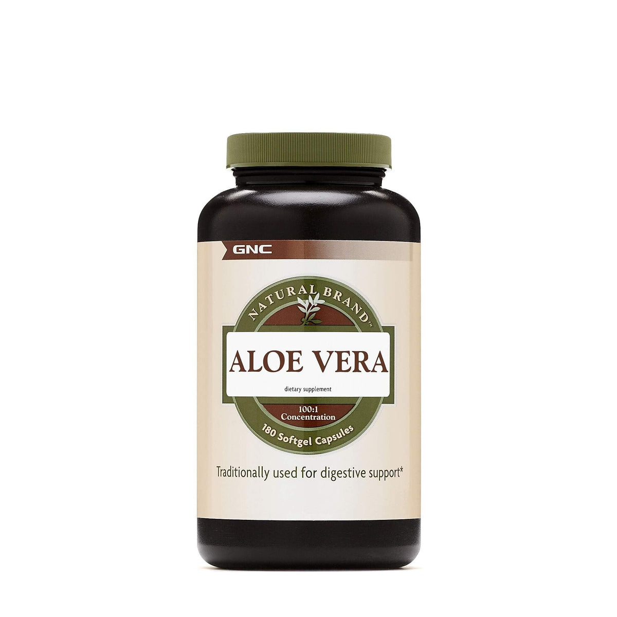 GNC Aloe Vera SoftGel bottle packaging view for easy daily vitality support