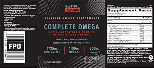 GNC AMP Complete Omega dosage information supports easy daily planning.