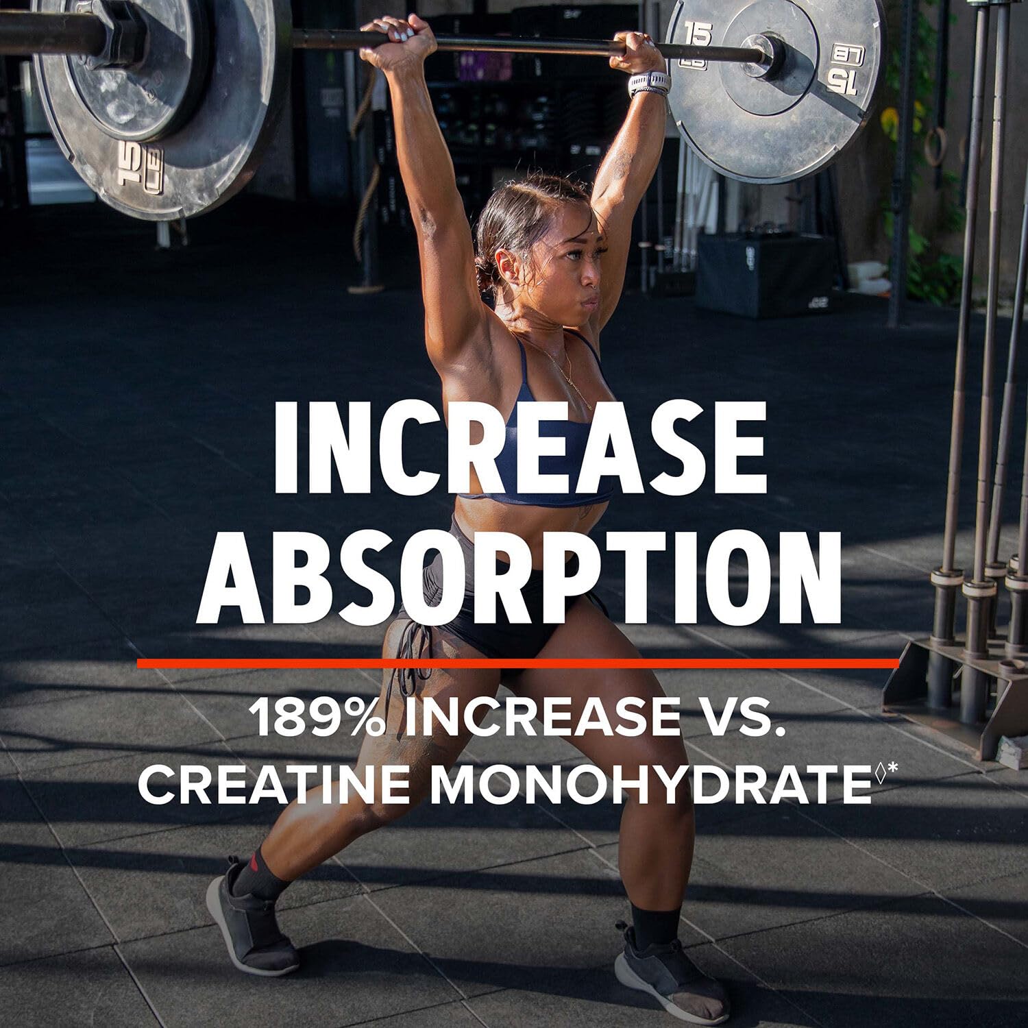 GNC AMP Creatine HCl 189 pills back label highlights dosage guidance.