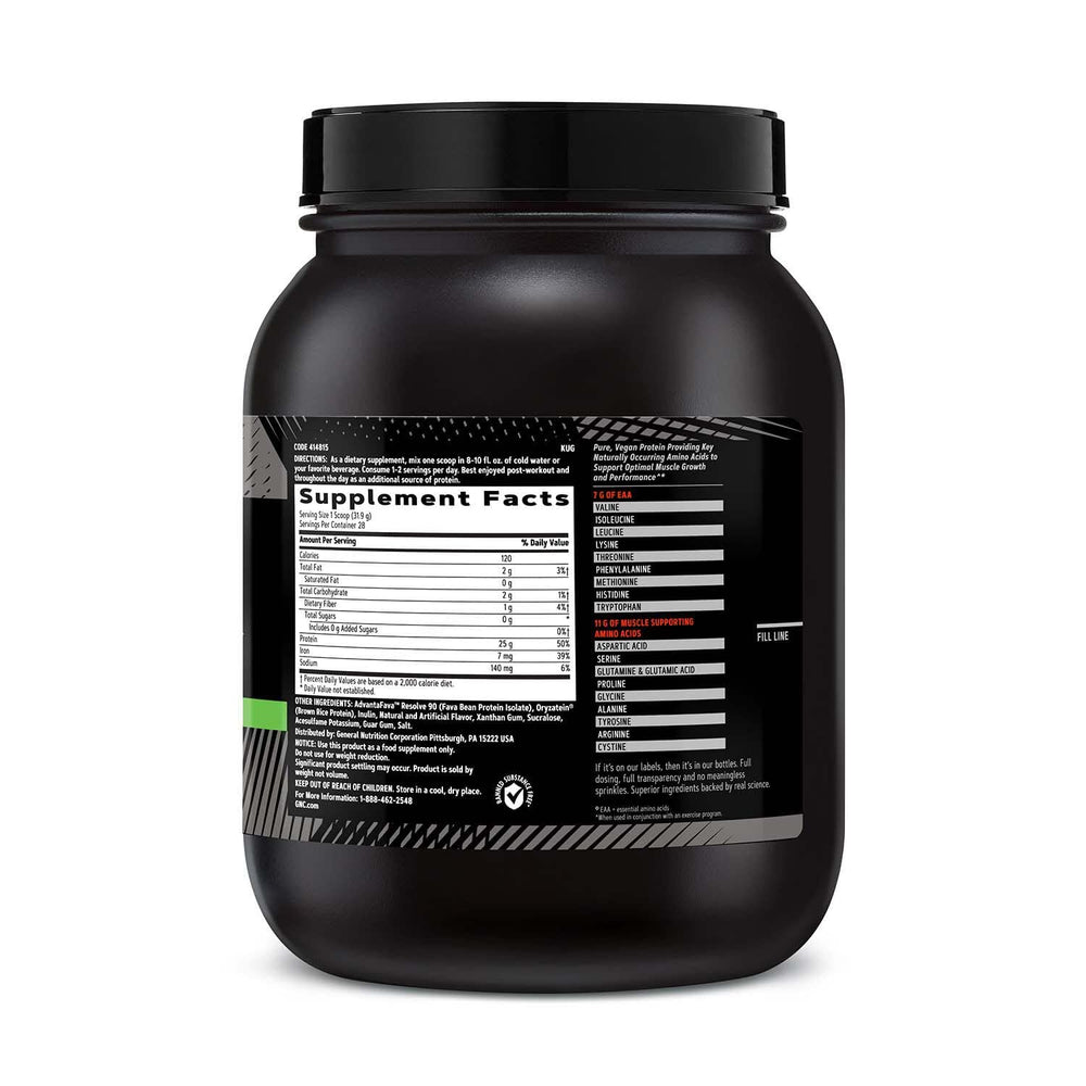 GNC AMP Plant Isolate Protein Vanilla Cookie nutrition panel view for easy meal planning