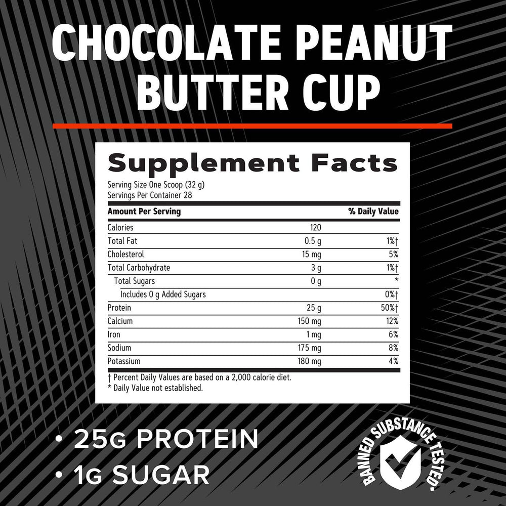 GNC AMP Pure Isolate chocolate peanut butter cup close-up highlighting flavor.