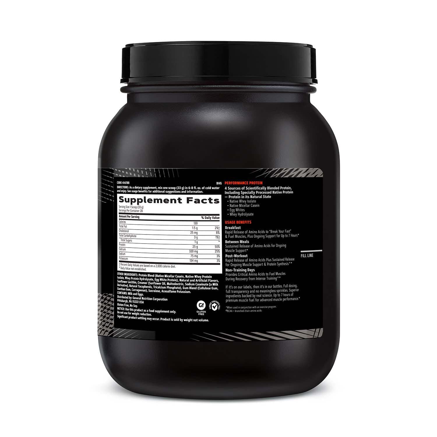 GNC AMP Sustained Cinnamon Toast scoop for quick, measured mixing into beverages.