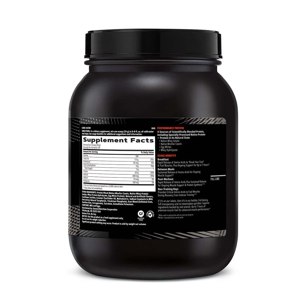 GNC AMP Sustained Cinnamon Toast scoop for quick, measured mixing into beverages.