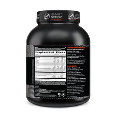 GNC AMP Wheybolic chocolate fudge tub back with nutrition details