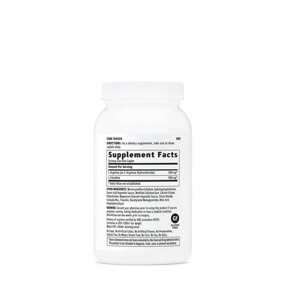 GNC bottle side view highlighting caplet format for daily use