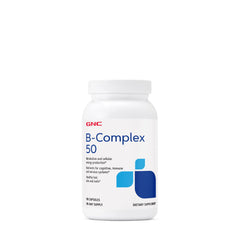 GNC B-Complex 50 energy capsules in bottle for metabolism support