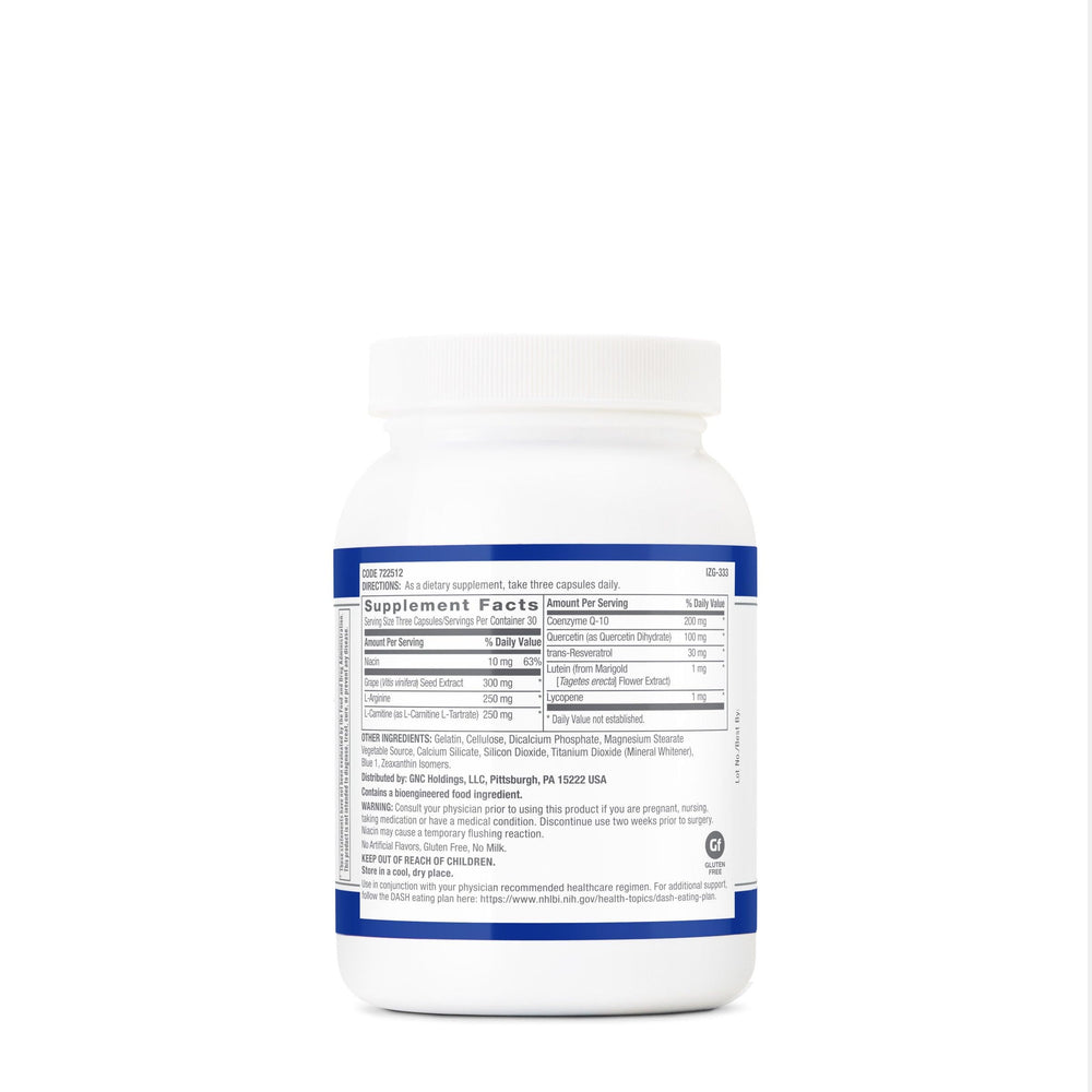 GNC Preventive Nutrition Blood Pressure packaging front emphasizes no artificial flavors.