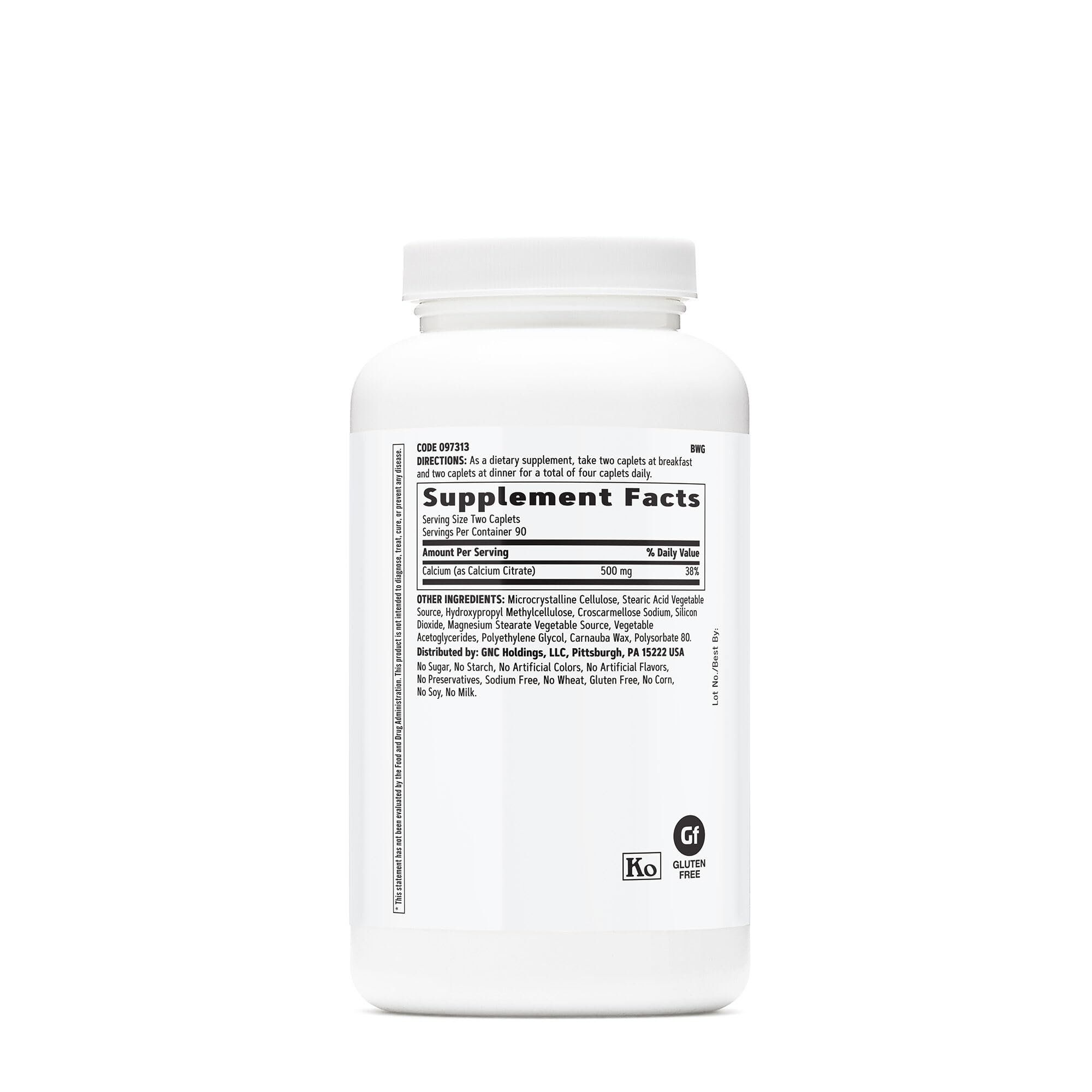 GNC Calcium Citrate 1000mg bottle showcasing vegetarian caplets for daily bone wellness.