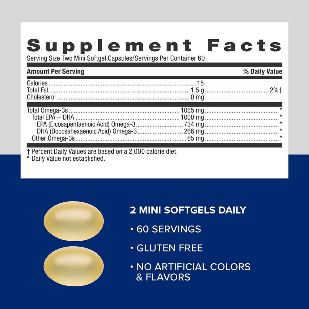 GNC fish oil purified content seal indicating quality.