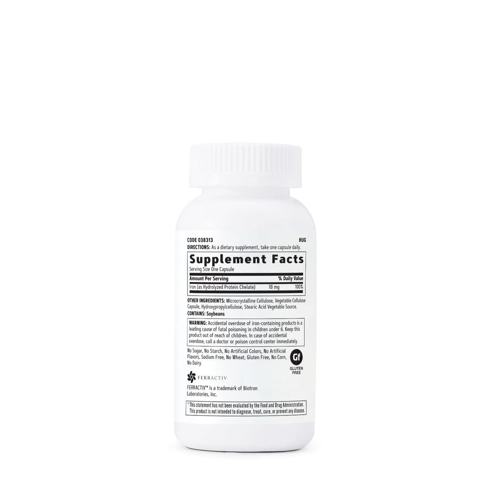 GNC Gentlesorb Iron capsules closeup highlights easy-to-swallow daily support