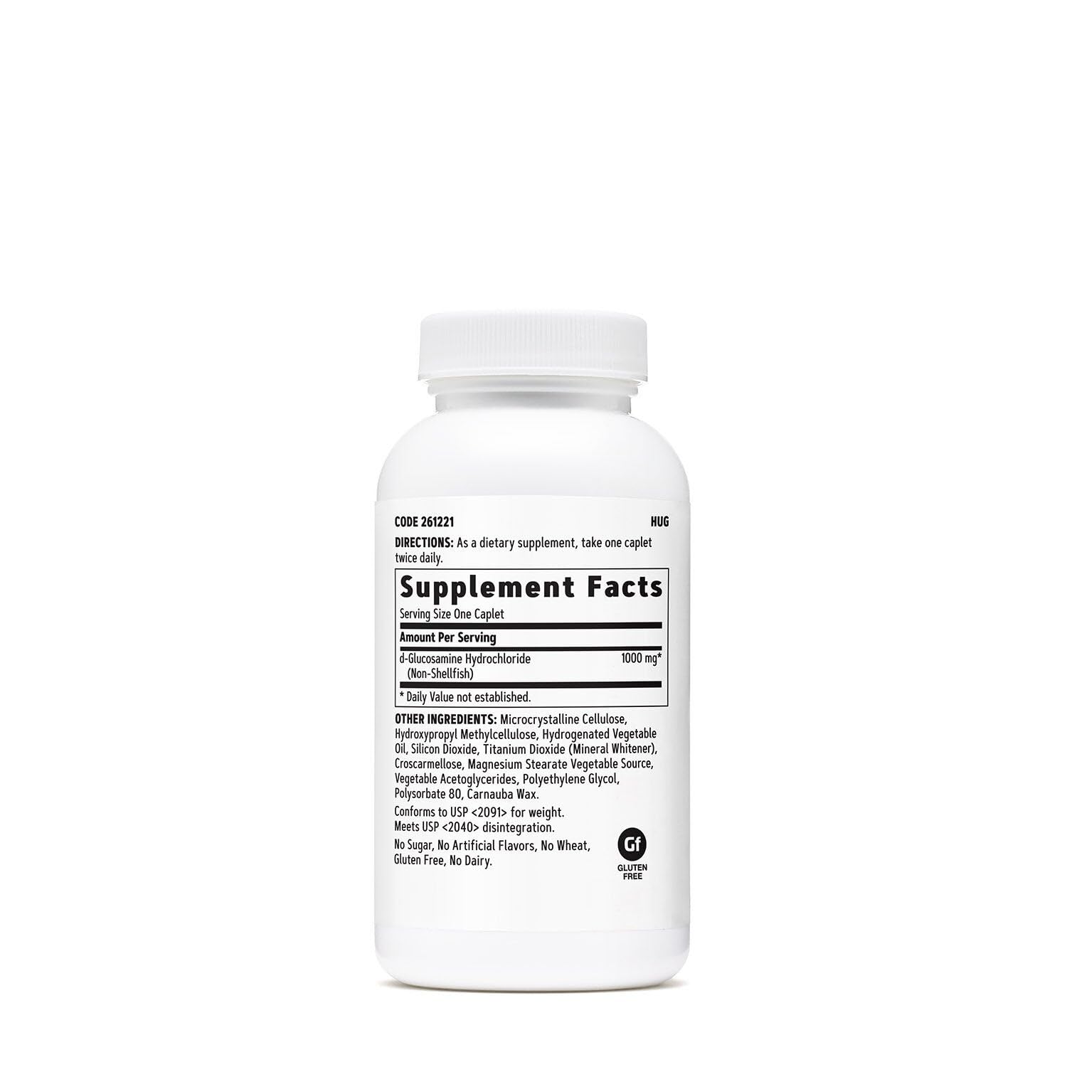 GNC Glucosamine 1000mg bottle back label showing dosage information