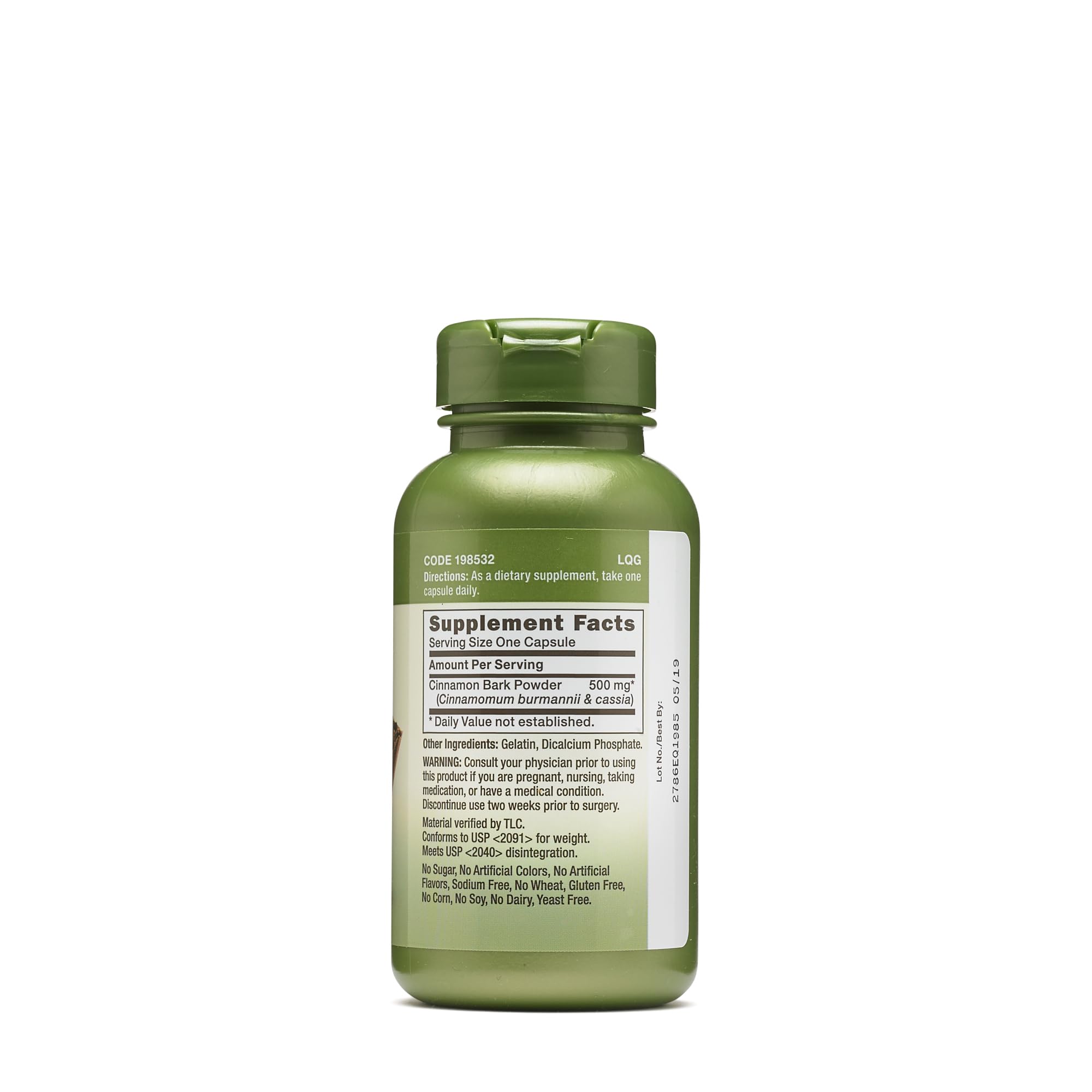 GNC Herbal Plus Cinnamon Bark 500mg pour – supports daily wellness with natural cinnamon
