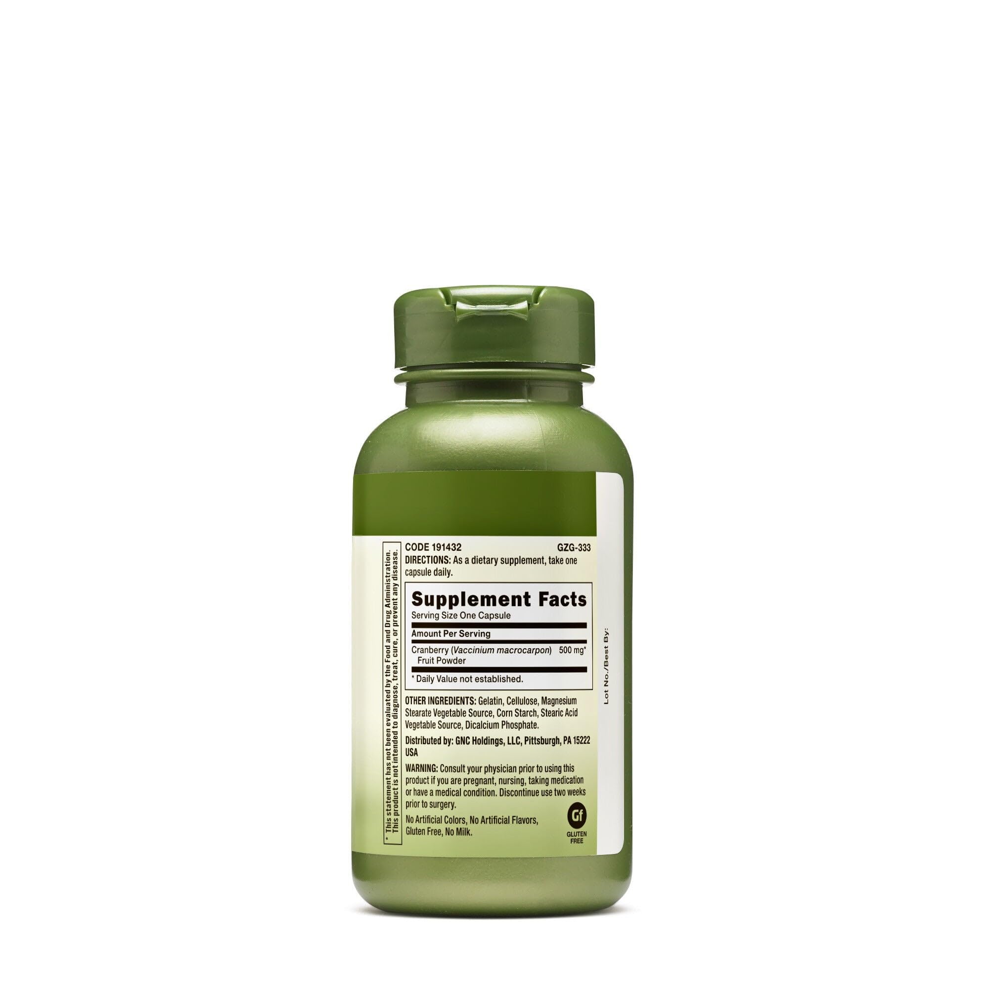 GNC Herbal Plus Cranberry capsules close-up highlighting daily wellness use