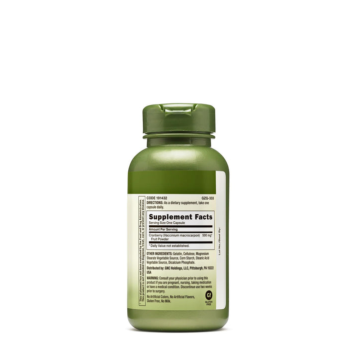 GNC Herbal Plus Cranberry capsules close-up highlighting daily wellness use