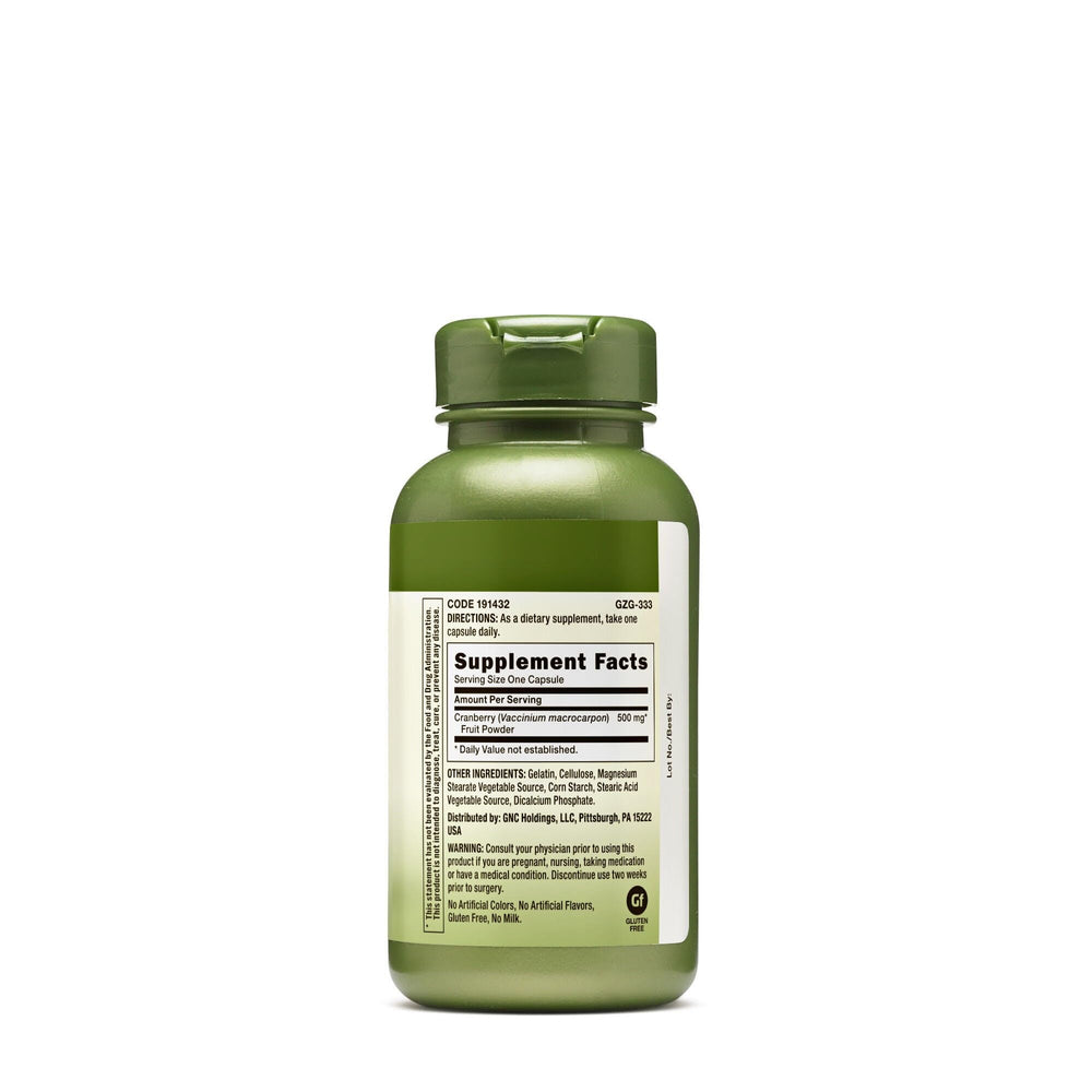 GNC Herbal Plus Cranberry capsules close-up highlighting daily wellness use