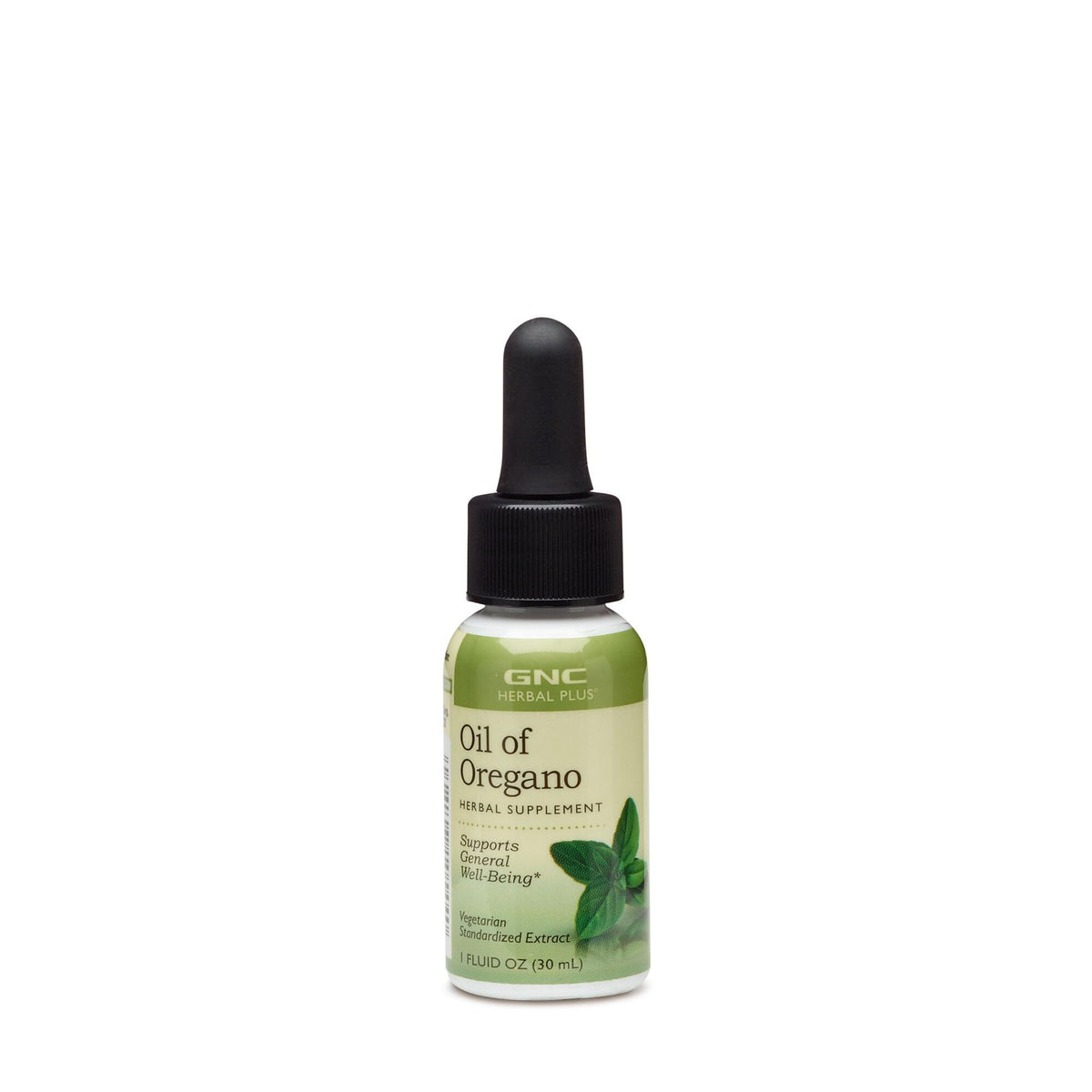 GNC Herbal Plus Oregano oil bottle showing the olive oil blend for daily wellness.