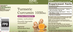 GNC Herbal Plus turmeric curcumin label highlights clean ingredients