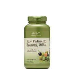 GNC Herbal Saw Palmetto Extract 160mg bottle for daily prostate wellness support